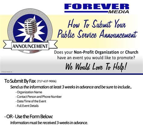 Submit PSA/Events .